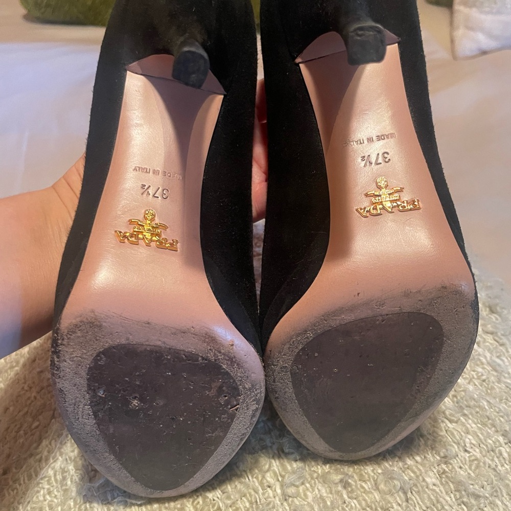 Prada Black Peep-Toe Heels - Picture 4 of 4